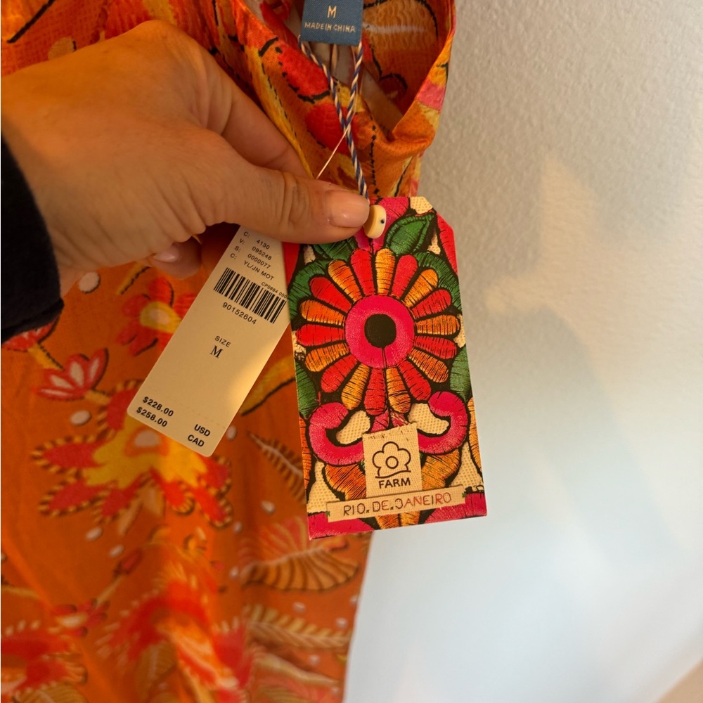 Farm Rio Orange Floral Dress - Picture 5 of 6